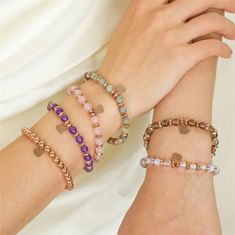 Casual Cute Simple Style Round Stainless Steel Gold Plated Bracelets In Bulk