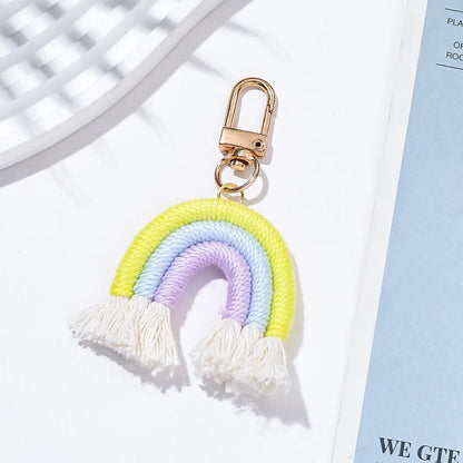 Casual Cute Sweet Rainbow Cotton Bag Pendant Keychain