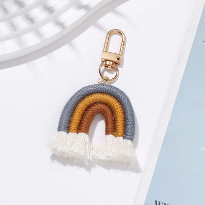 Casual Cute Sweet Rainbow Cotton Bag Pendant Keychain