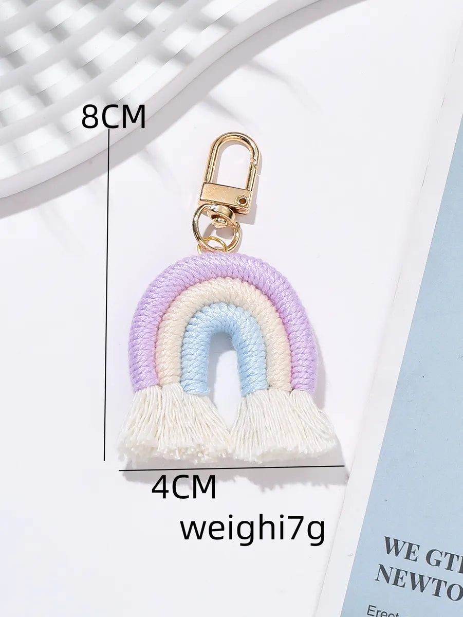 Casual Cute Sweet Rainbow Cotton Bag Pendant Keychain