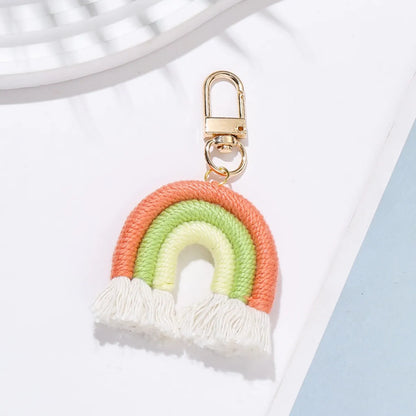 Casual Cute Sweet Rainbow Cotton Bag Pendant Keychain