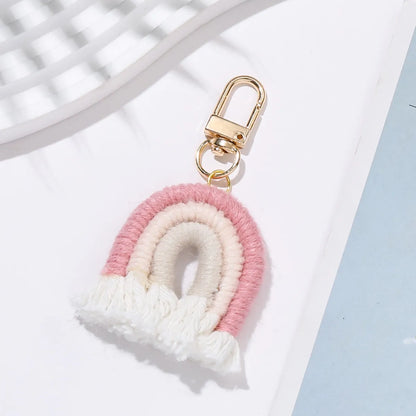 Casual Cute Sweet Rainbow Cotton Bag Pendant Keychain