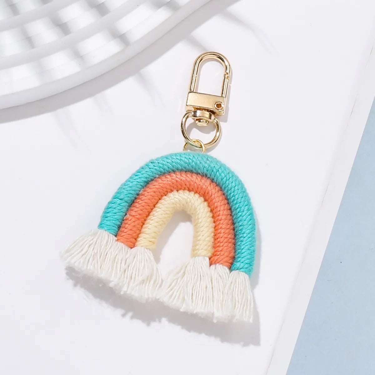 Casual Cute Sweet Rainbow Cotton Bag Pendant Keychain