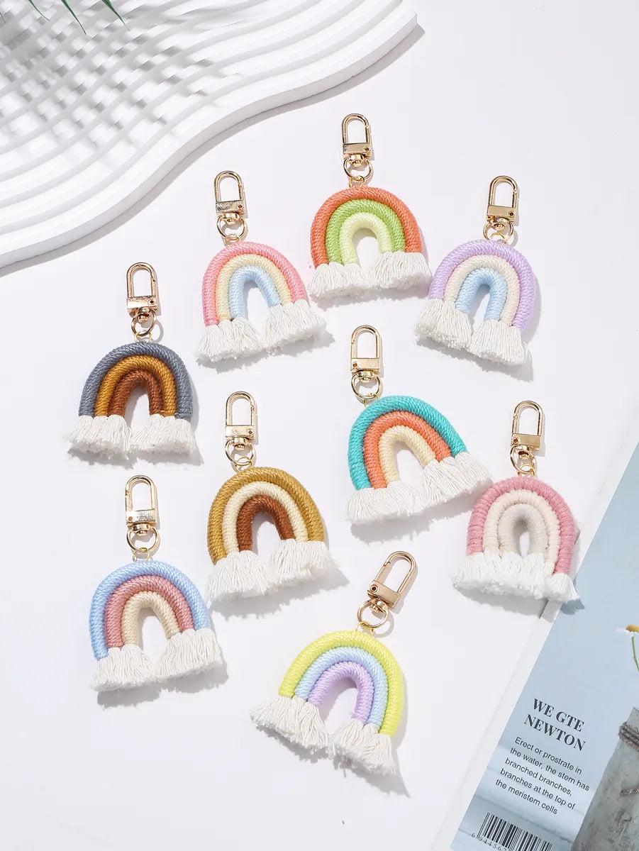 Casual Cute Sweet Rainbow Cotton Bag Pendant Keychain