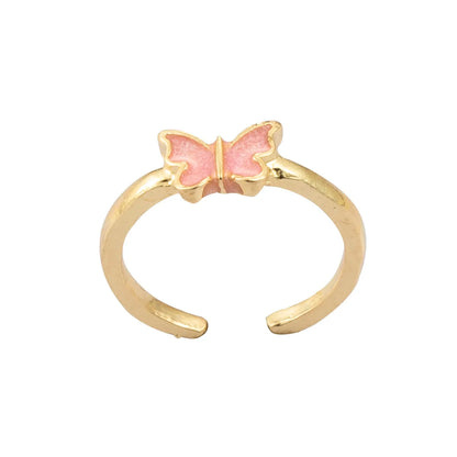 Casual Cute Sweet Rose Butterfly Alloy Women'S Open Rings