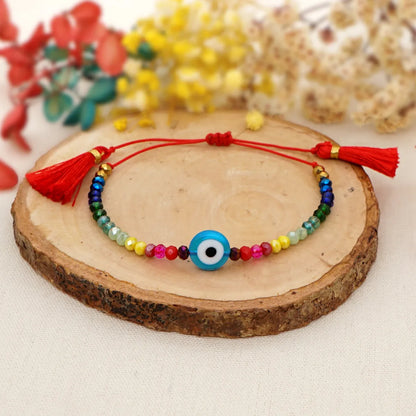 Casual Devil'S Eye Beaded Glass Unisex Bracelets