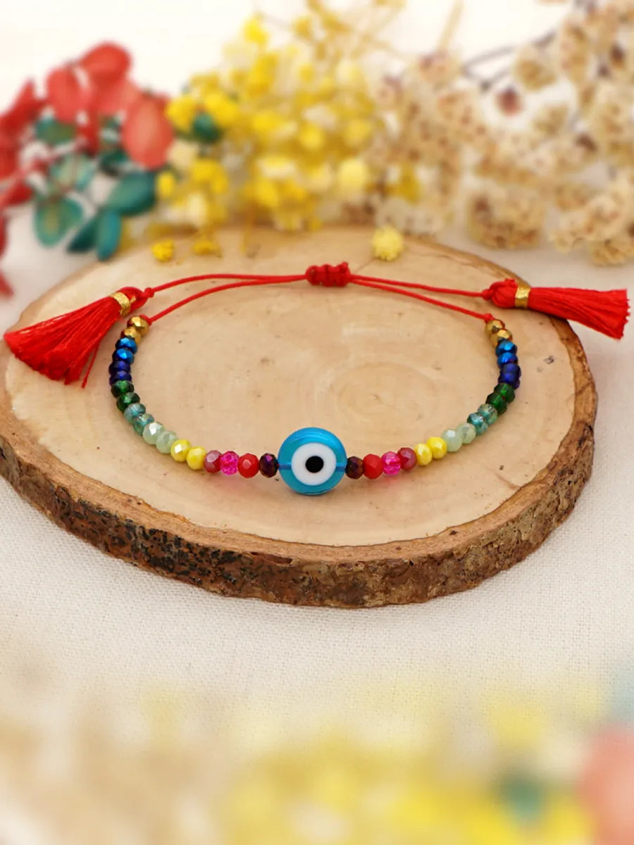 Casual Devil'S Eye Beaded Glass Unisex Bracelets