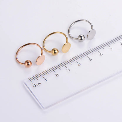 Casual Elegant Classic Style Solid Color Stainless Steel Plating 24k Gold Plated Rose Gold Plated Rings