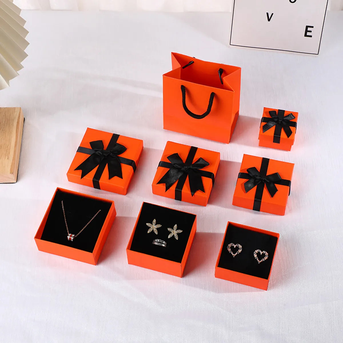 Casual Elegant Color Block Bow Knot Paper Jewelry Packaging Bags Jewelry Boxes