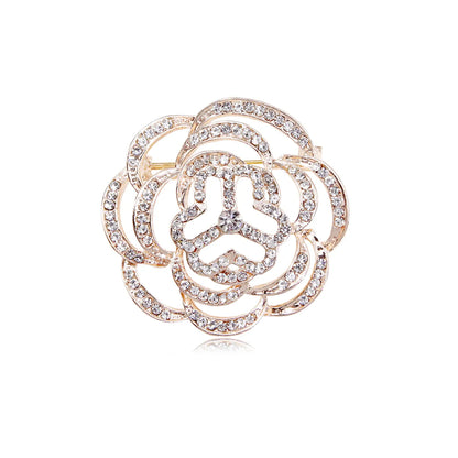 Casual Elegant Flower Alloy Inlay Rhinestones Women'S Brooches