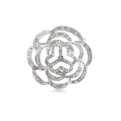 Casual Elegant Flower Alloy Inlay Rhinestones Women'S Brooches