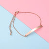 Casual Elegant Customization Laser Engraving Heart Shape 304 Stainless Steel Box Chain Chain & Link Bracelets Wholesale