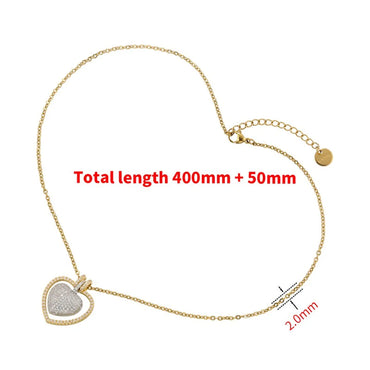 Casual Elegant Heart Shape Copper Plating Inlay Zircon 18k Gold Plated Necklace