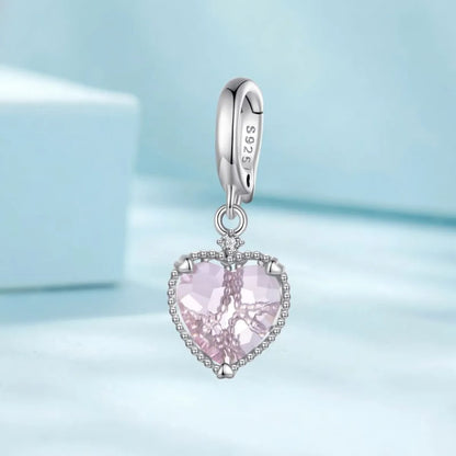 Casual Elegant Heart Shape Flower Sterling Silver Inlay Glass Zircon Jewelry Accessories