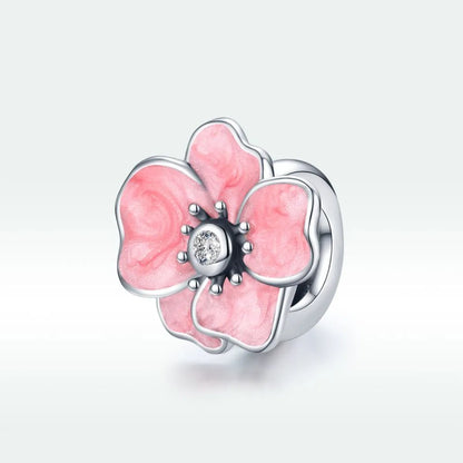 Casual Elegant Heart Shape Flower Sterling Silver Inlay Glass Zircon Jewelry Accessories