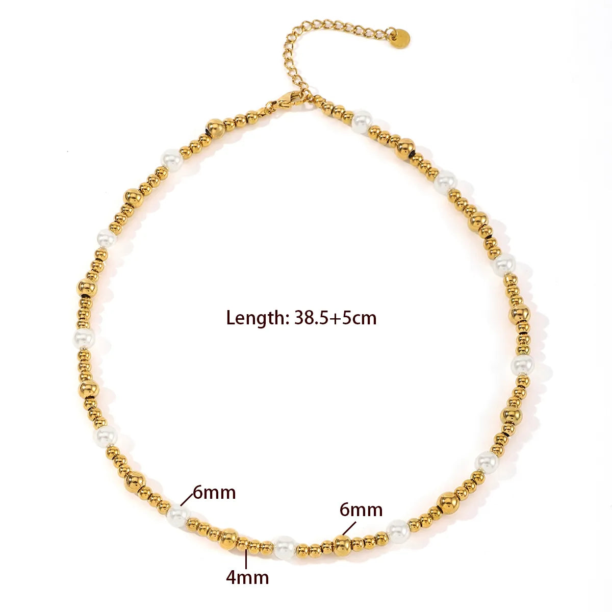 Casual Elegant Luxurious Round 302 Stainless Steel Imitation Pearl Wholesale Necklace