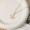 Casual Elegant Modern Style Butterfly Shell Zircon 304 Stainless Steel Alloy Wholesale Pendant Necklace