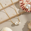 Casual Elegant O Shaped Chain Stainless Steel Imitation Pearl Necklace With Electroplating