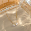 Casual Elegant O Shaped Chain Stainless Steel Imitation Pearl Necklace With Electroplating