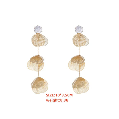 Casual Elegant Retro Flower Gold Plated Silver Plated Rhinestones Alloy Copper Wholesale Hair Clasp Earrings Necklace