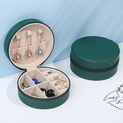 Casual Elegant Round Solid Color Pvc Jewelry Boxes