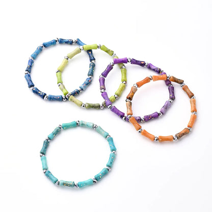 Casual Elegant Simple Style Asymmetrical Irregular Marble Natural Stone Glass Wholesale Bracelet