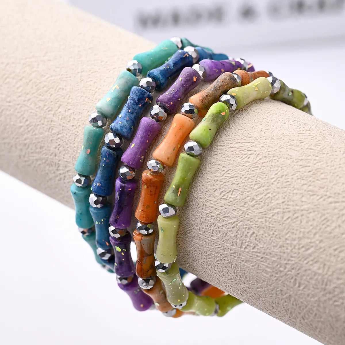 Casual Elegant Simple Style Asymmetrical Irregular Marble Natural Stone Glass Wholesale Bracelet