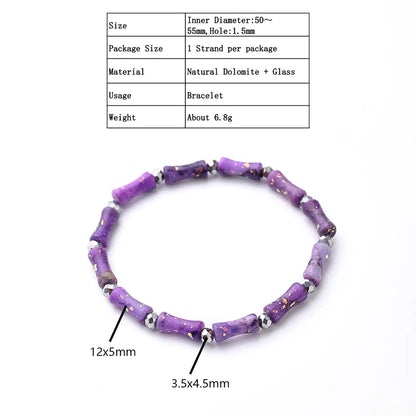 Casual Elegant Simple Style Asymmetrical Irregular Marble Natural Stone Glass Wholesale Bracelet