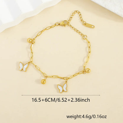 Casual Elegant Simple Style Butterfly 304 Stainless Steel 18K Gold Plated Shell Bracelets In Bulk