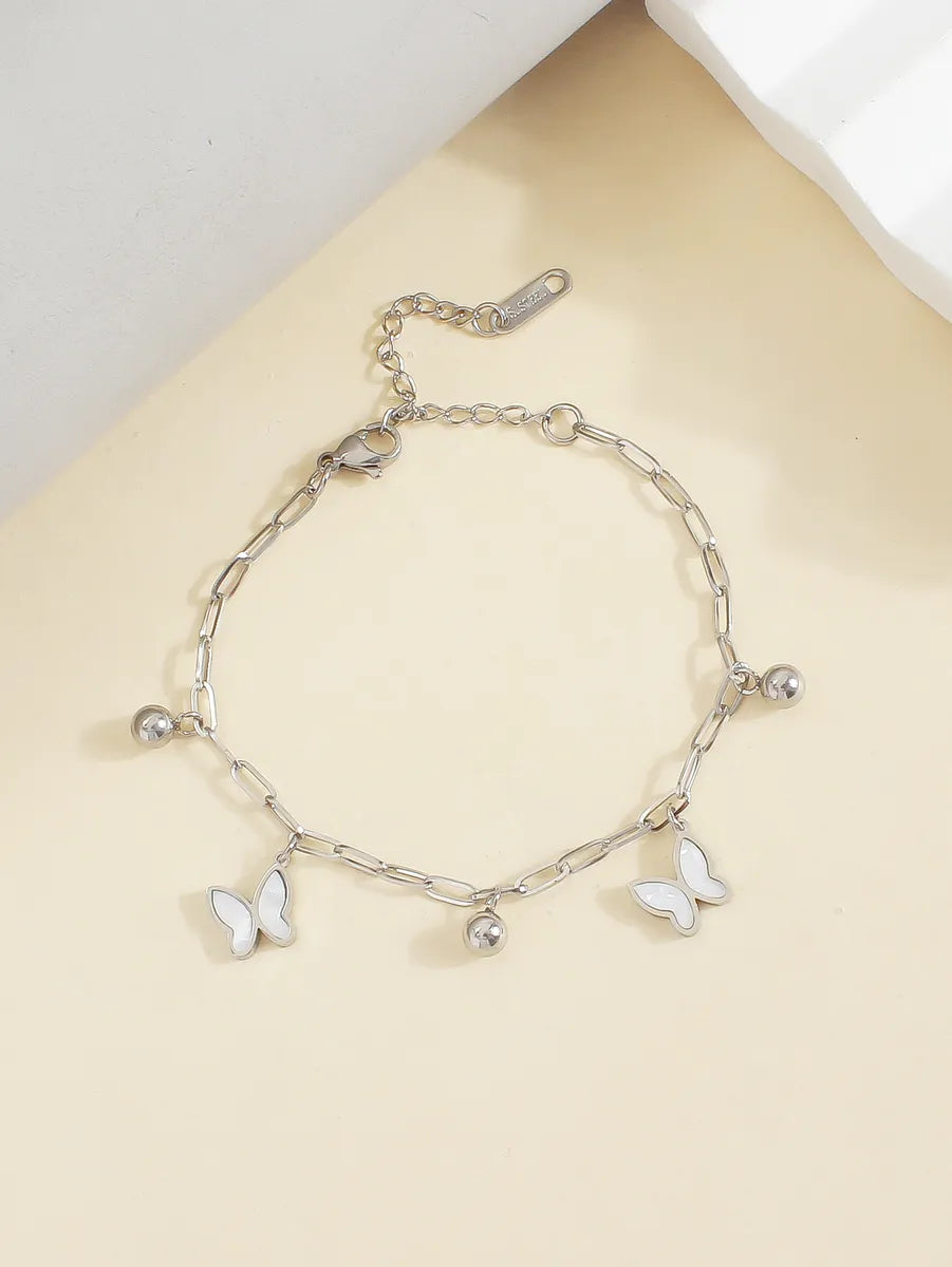 Casual Elegant Simple Style Butterfly 304 Stainless Steel 18K Gold Plated Shell Bracelets In Bulk