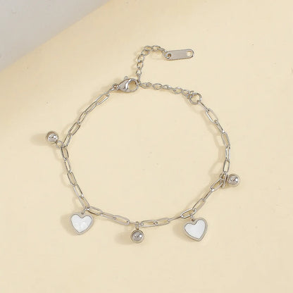 Casual Elegant Simple Style Heart Shape 304 Stainless Steel Shell 18K Gold Plated Bracelets In Bulk