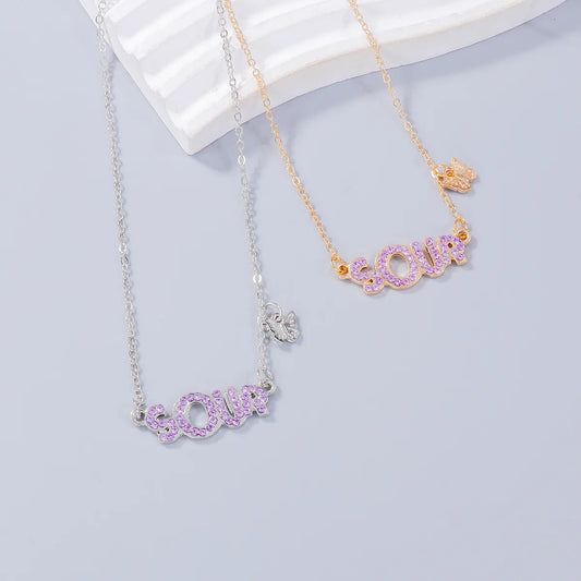 Casual Elegant Simple Style Letter Butterfly Glass Alloy Wholesale Necklace