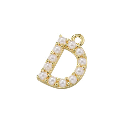 Casual Elegant Simple Style Letter Copper Plating Inlay Artificial Pearls 18k Gold Plated Charms