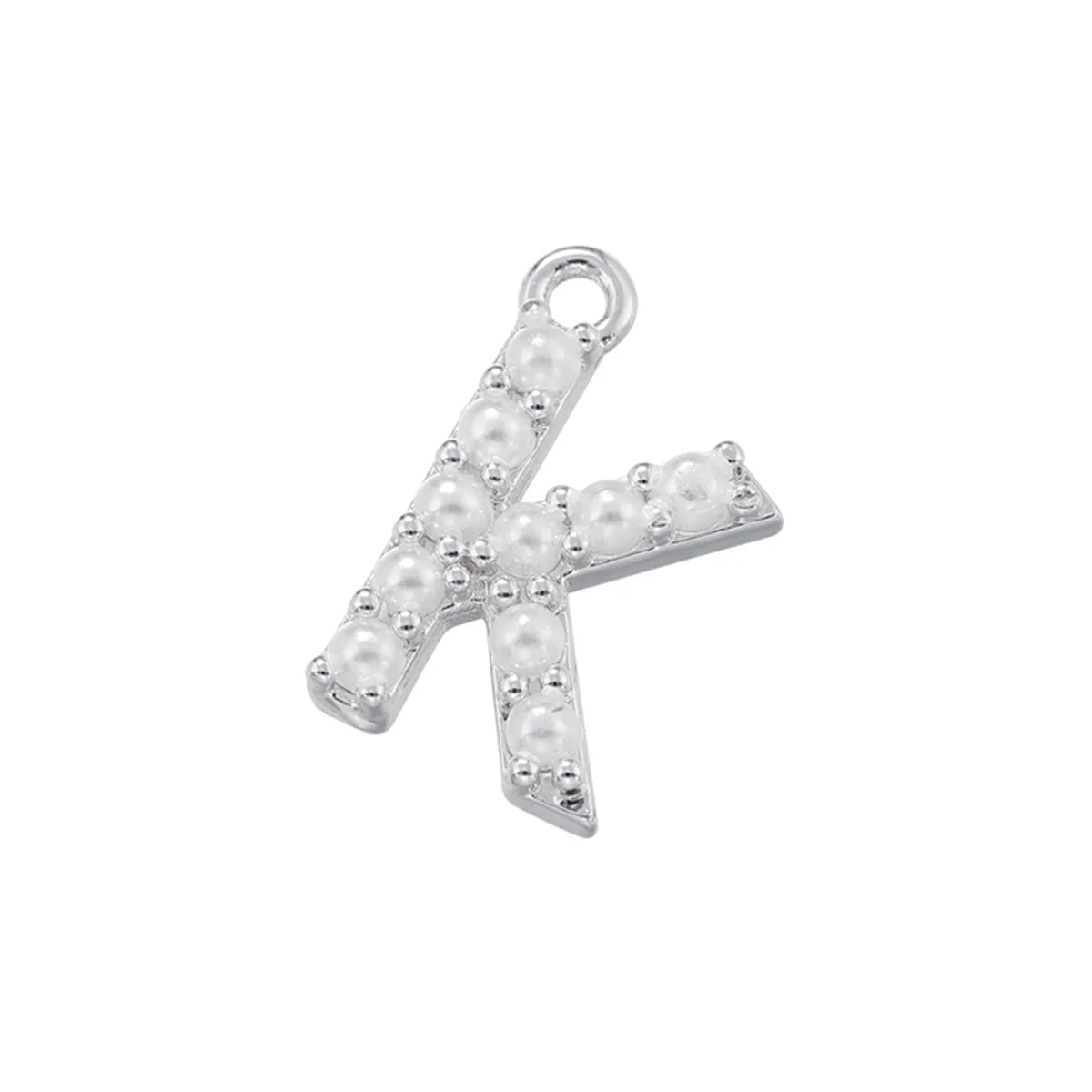 Casual Elegant Simple Style Letter Copper Plating Inlay Artificial Pearls 18k Gold Plated Charms