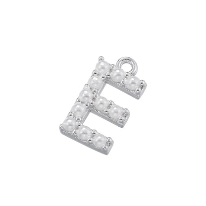 Casual Elegant Simple Style Letter Copper Plating Inlay Artificial Pearls 18k Gold Plated Charms