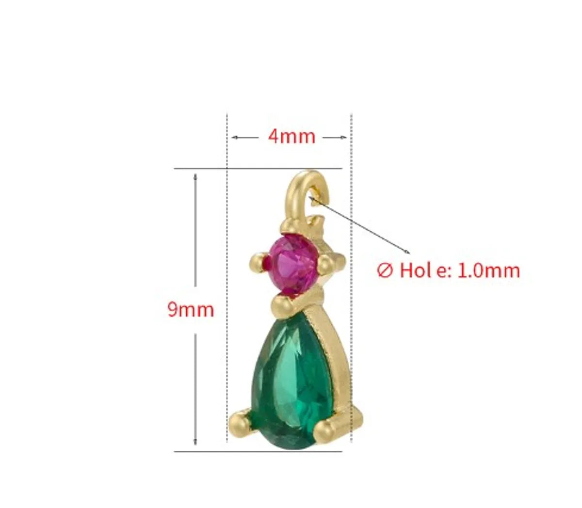 Casual Elegant Simple Style Water Droplets Copper Plating Inlay Zircon 18k Gold Plated Charms Jewelry Accessories