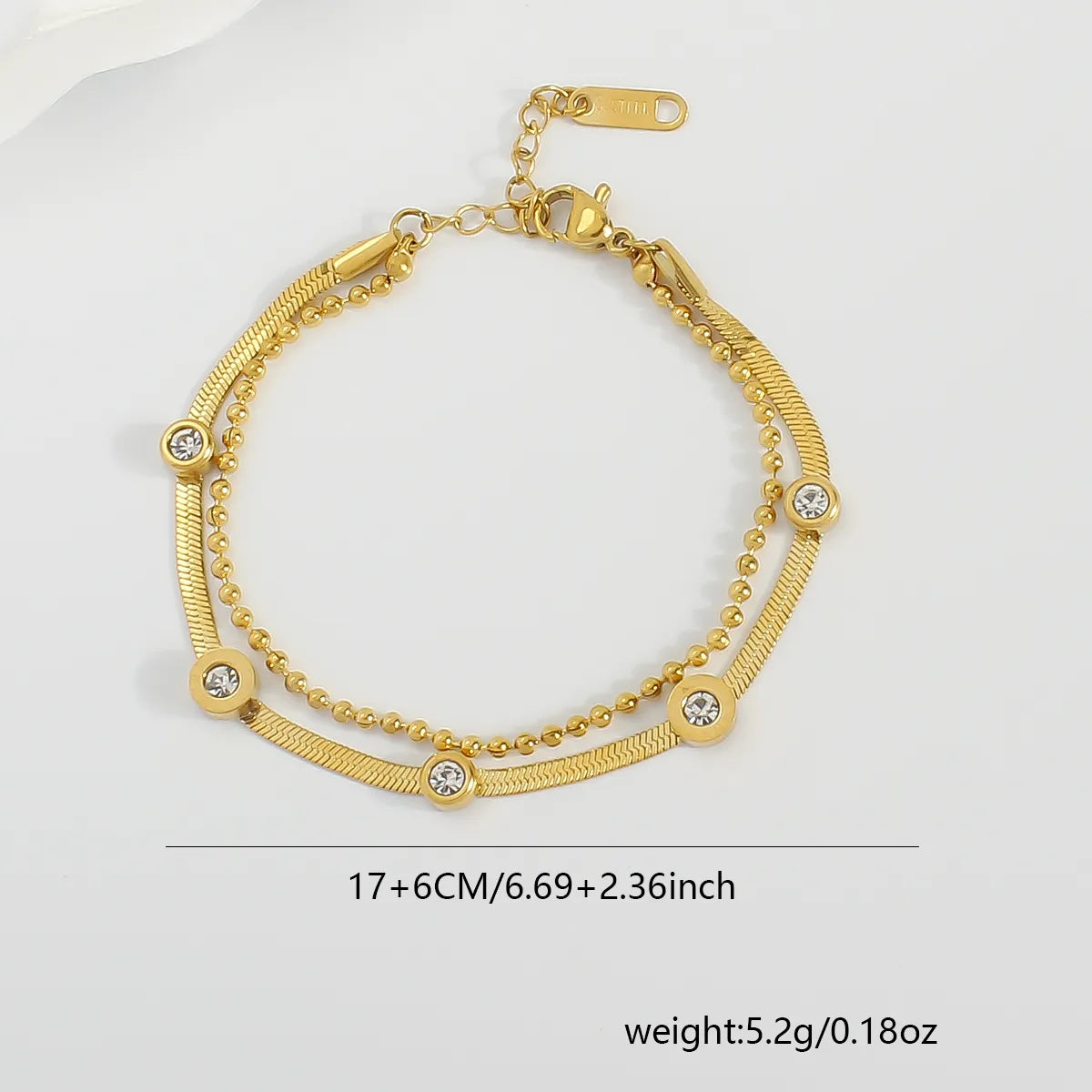 Casual Elegant Solid Color 304 Stainless Steel 18K Gold Plated Bracelets In Bulk