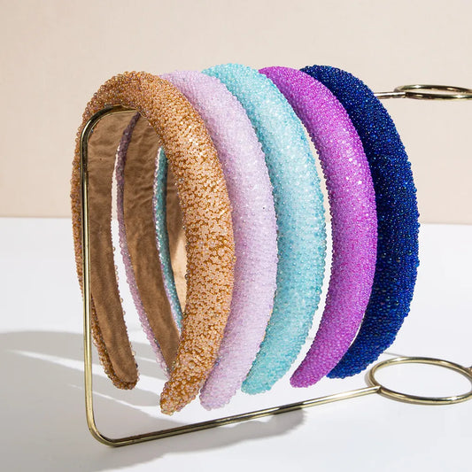 Casual Elegant Solid Color Artificial Crystal Hair Band