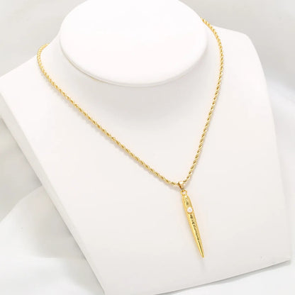 Casual Elegant Solid Color Copper Plating Inlay Artificial Pearls 18k Gold Plated Pendant Necklace