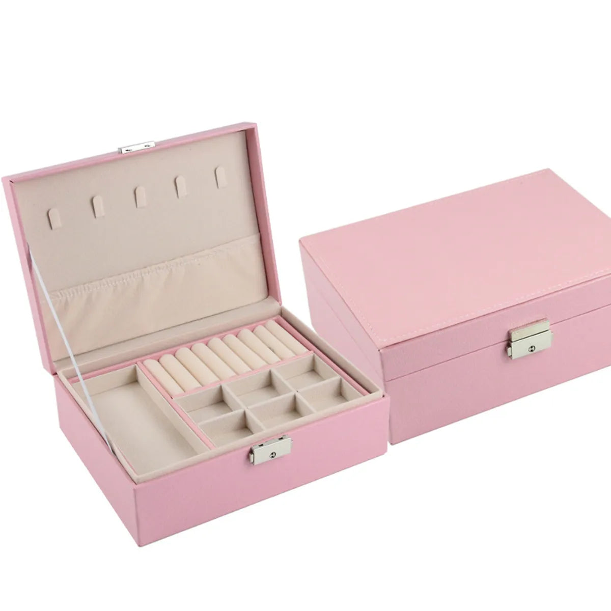 Casual Elegant Solid Color Pu Leather Jewelry Boxes