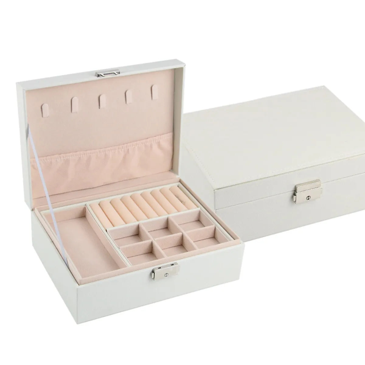 Casual Elegant Solid Color Pu Leather Jewelry Boxes