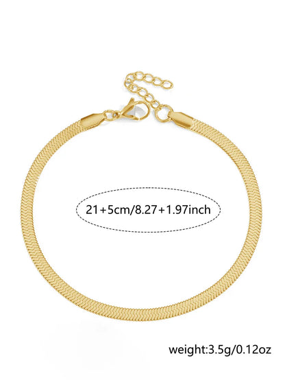 Casual Elegant Solid Color Stainless Steel Women's Anklet