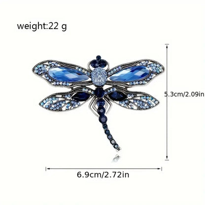 Casual Elegant Sports Dragonfly Alloy Inlay Artificial Rhinestones Glass Stone Women'S Scarf Ring Brooches 1 Piece