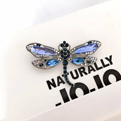 Casual Elegant Sports Dragonfly Alloy Inlay Artificial Rhinestones Glass Stone Women'S Scarf Ring Brooches 1 Piece