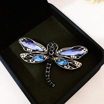 Casual Elegant Sports Dragonfly Alloy Inlay Artificial Rhinestones Glass Stone Women'S Scarf Ring Brooches 1 Piece