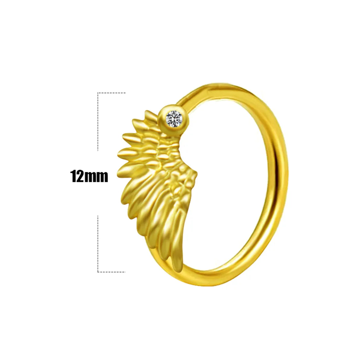 Casual Elegant Star Heart Shape Wings Stainless Steel Copper White Gold Plated Gold Plated Rhinestones Zircon Nose Ring In Bulk