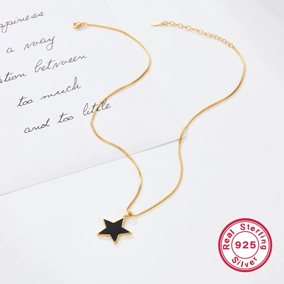 Casual Elegant Star Sterling Silver Plating 18k Gold Plated Pendant Necklace