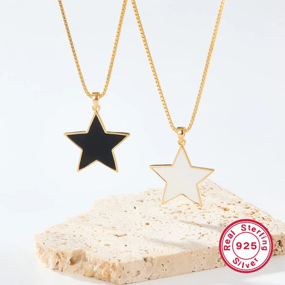 Casual Elegant Star Sterling Silver Plating 18k Gold Plated Pendant Necklace