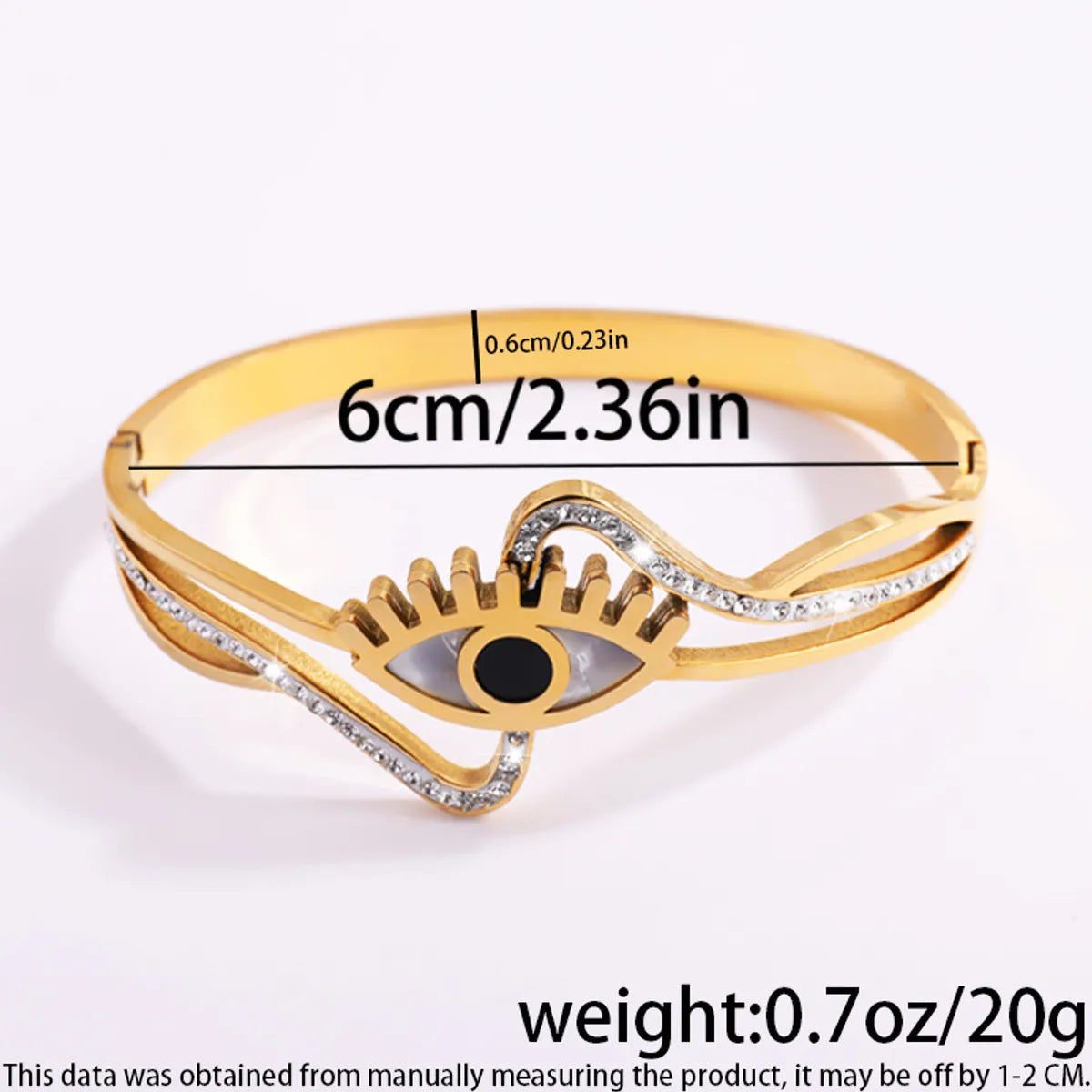 Casual Elegant Streetwear Devil'S Eye Flower Titanium Steel Bangle In Bulk