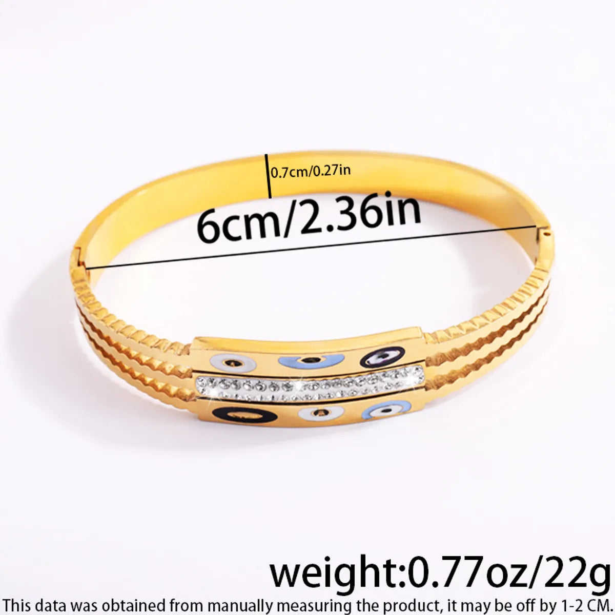 Casual Elegant Streetwear Devil'S Eye Flower Titanium Steel Bangle In Bulk